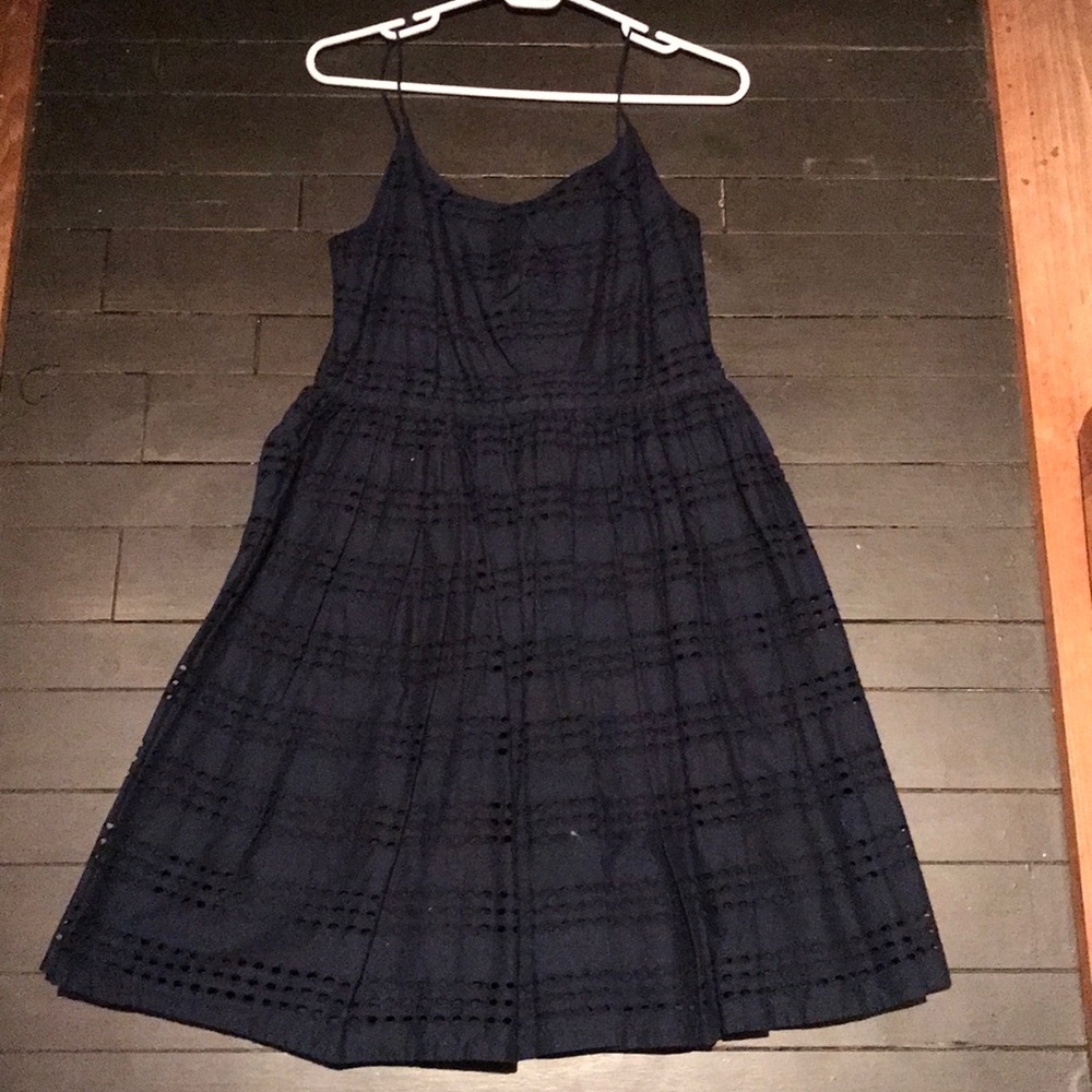 J. Crew Navy Eyelet Dress